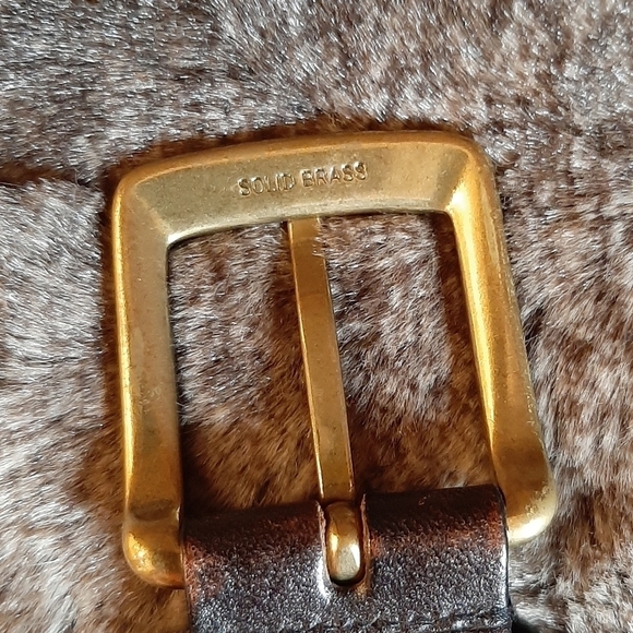 Dockers Belt Men's 32 Black Braided Leather Brass Buckle Adjustable Fish Tail - Picture 3 of 7